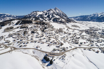 Mount Crested Butte Winter Aerial