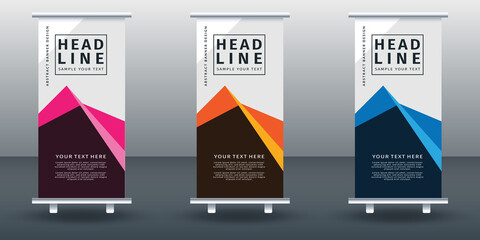 Roll up banner set design template design. Modern Design. Geometric Banner Vector illustration