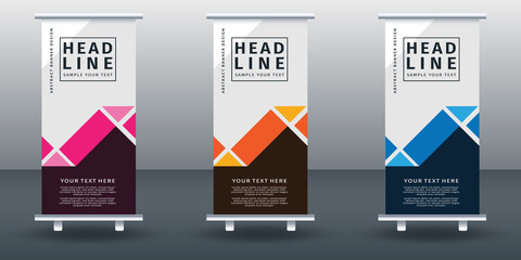Roll up banner set design template design. Modern Design. Geometric Banner Vector illustration