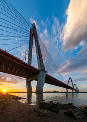The Nhat Tan Bridge is a cable-stayed bridge crossing the Red River in Hanoi,