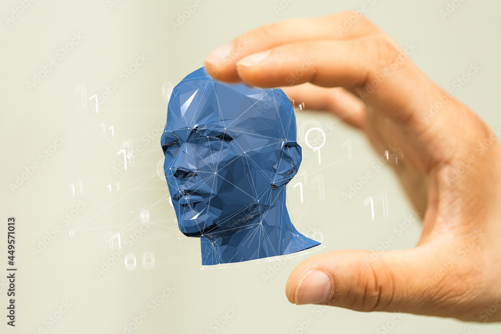 Poster Human head with network plexus structure