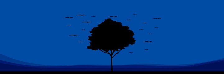 silhouette of tree vector illustration