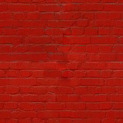 Texture brick red wall painted with paint, seamless texture.