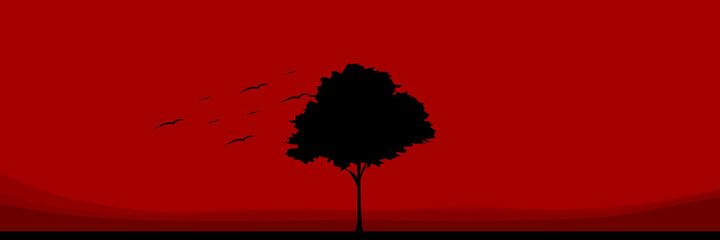 silhouette of tree vector illustration