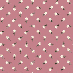 flowers seamless print. white daisies vector print for clothes or prints