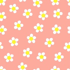 flowers seamless print. white daisies vector print for clothes or prints