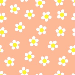 flowers seamless print. white daisies vector print for clothes or prints