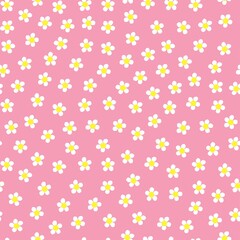 flowers seamless print. white daisies vector print for clothes or prints