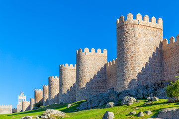 City walls of Avila in Spain - obrazy, fototapety, plakaty