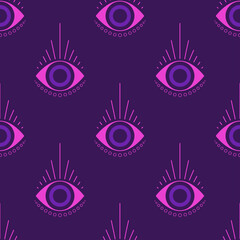 magic witchcraft seamless pattern with occult eye