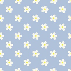 flowers seamless print. white daisies vector print for clothes or prints