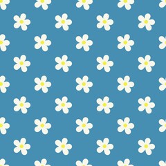 flowers seamless print. white daisies vector print for clothes or prints