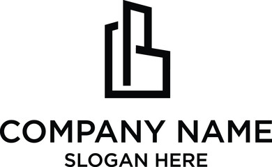 Logo design of B in vector for construction, home, real estate, building, property. Minimal awesome trendy professional logo design template on black 