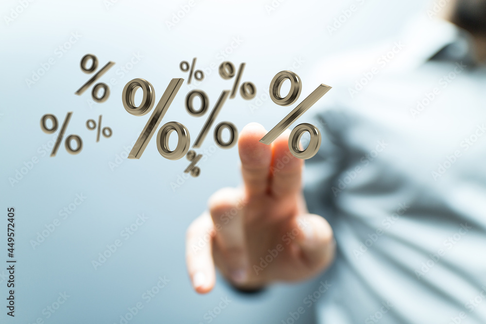 Aufkleber sales icons floating in the air 3d rendering.