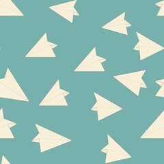 vector aircraft pattern. seamless print of paper planes for clothing or printing