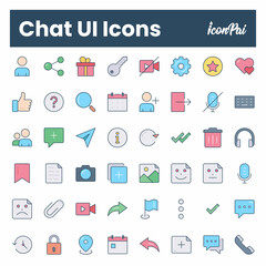 Chat app user interface icon set