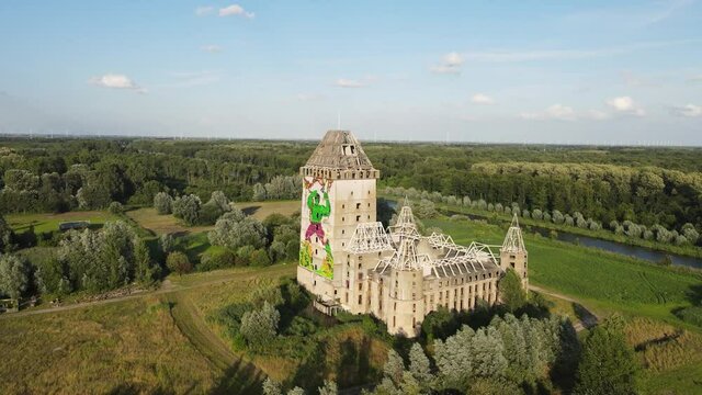 Almere castle unfnished ruin of a unfinished castle in a forrest in The Netherlands, Europe.