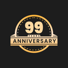 99 year anniversary gold luxury logo for company