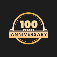 100 year anniversary gold luxury logo for company