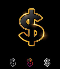 Golden Dollar Vector Sign