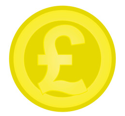 GB pound coin. vector illustration