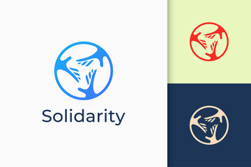 Solidarity or charity logo in simple and modern