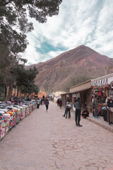 Picturesque Plaza de Purmamarca with its street vendors