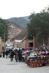 Picturesque Plaza de Purmamarca with its street vendors
