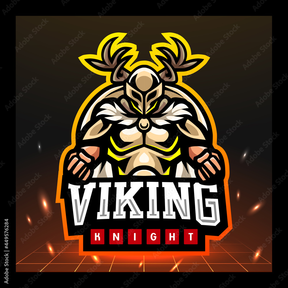 Wall mural viking knight mascot. esport logo design