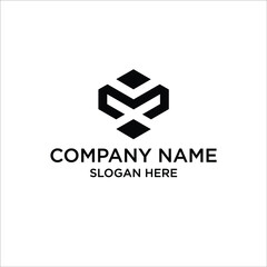 logo M hexagon / vector M hexagon / icon M hexagon