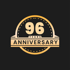 96 year anniversary gold luxury logo for company