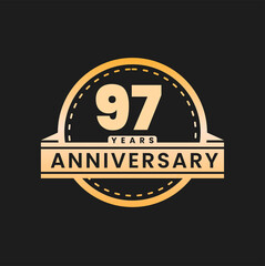 97 year anniversary gold luxury logo for company