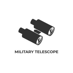 Simple Logo Vector Military Telescope Equipment Spy Binocular