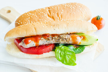 自家製ホットドッグ