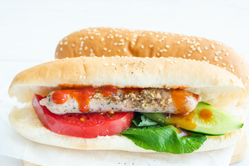 自家製ホットドッグ