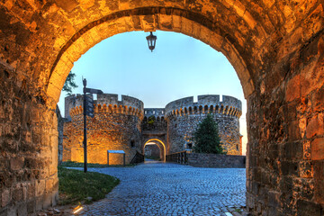 Belgrade fortress at sunset, Serbia
