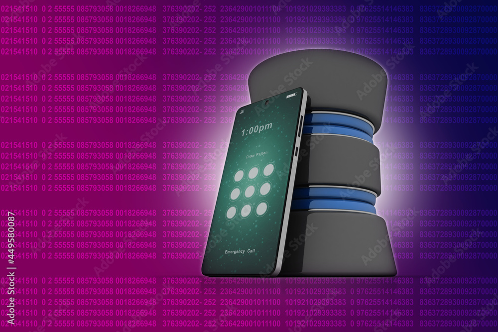 Aufkleber 3d rendering mobile phone data