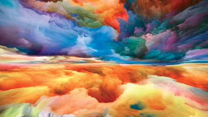 Foto auf Acrylglas Gemixte farben Himmel und Erde explodieren