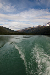 sailing in the frias lake in the argentine patagonia