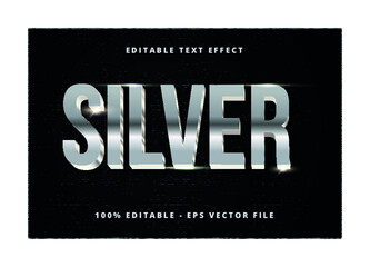 Silver 3D Text Effects Design