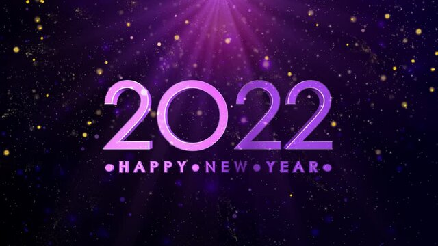 4K Happy New Year 2022 Greetings card Abstract Blinking Sparkle Glitter Particle Looped Background. Gift, card, Invitation, Celebration, Events, Message, Holiday Festival