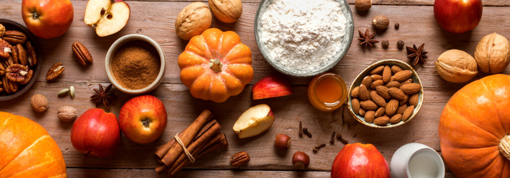 Autumn fall baking background