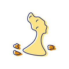 Yehliu Geopark in Taiwan flat icon. Oriental custom. Asian item. Color filled symbol. Isolated vector illustration