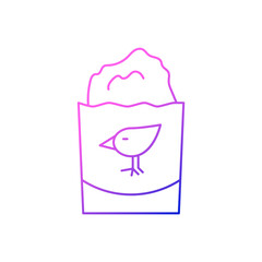 Chicken cutlet outline icon. Taiwanese fried street food. Oriental crispy breading meat. Isolated vector illustration