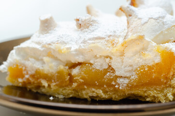 Lemon Meringue Pie, butter enriched shortcrust pastry filled with creamy lemon and topped with...