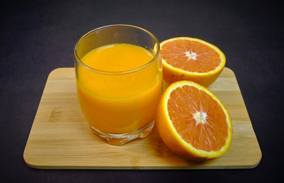 Glass of fresh orrange juice. Healthy eating.