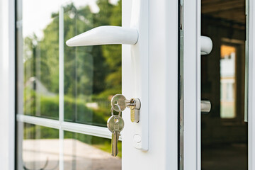 New plastic window in a country house