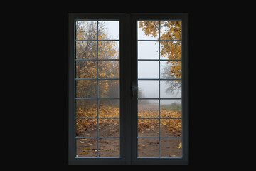 New plastic window in a country house