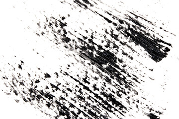 Black Paint Stripes and lines on White Background for Abstract Design