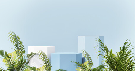 Abstract mockup podium, minimal design  composition for product presentation, 3d render, 3d illustration